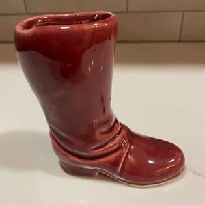 Rosemeade Burgundy Boot Vase